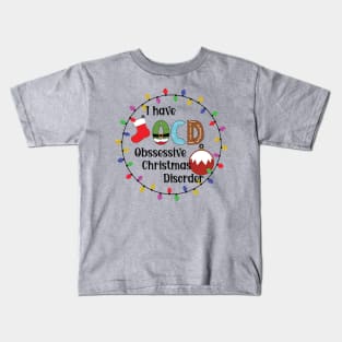 Obsessive Christmas Disorder (Round) [Black Text] Kids T-Shirt